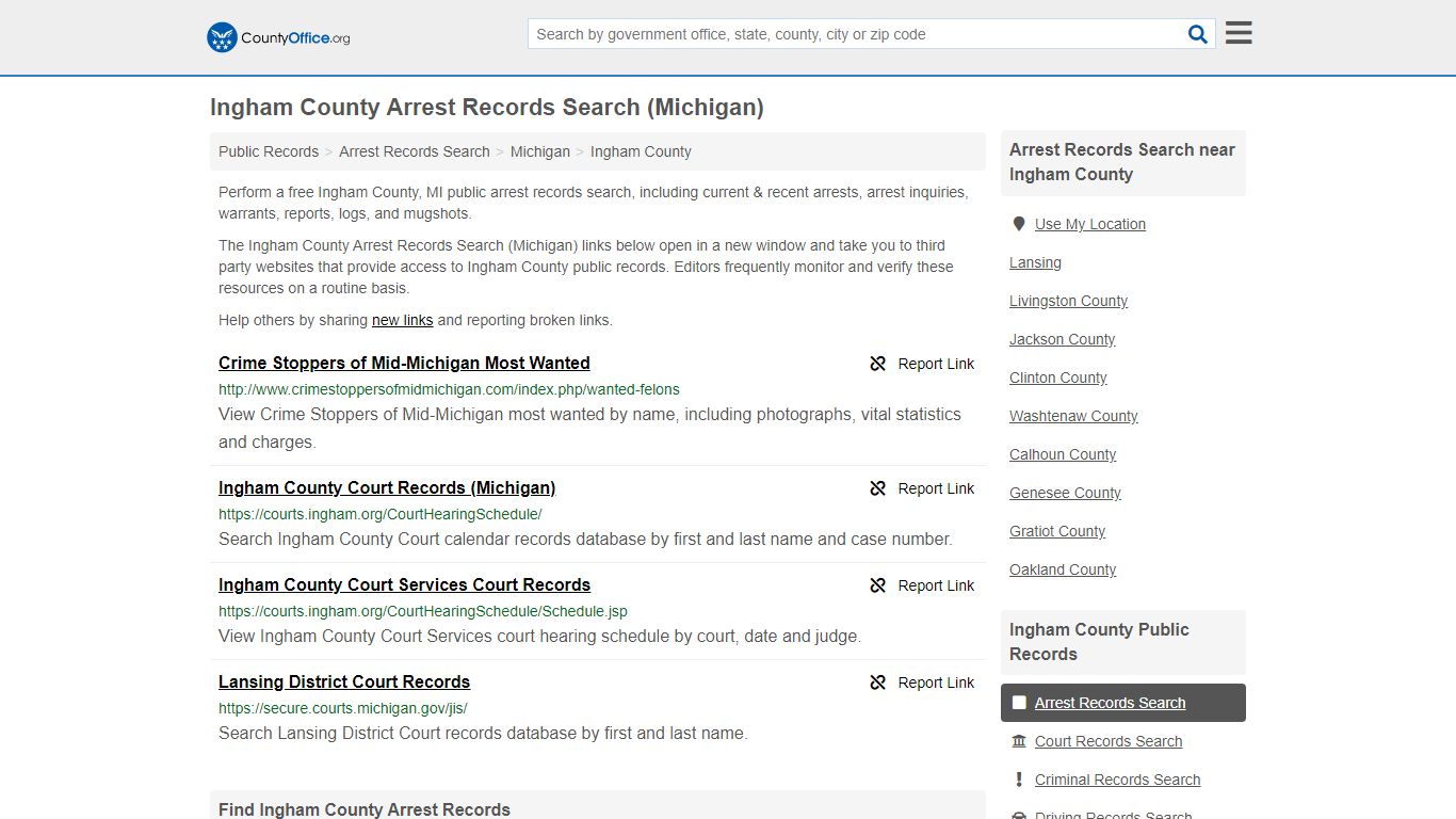 Arrest Records Search - Ingham County, MI (Arrests & Mugshots)