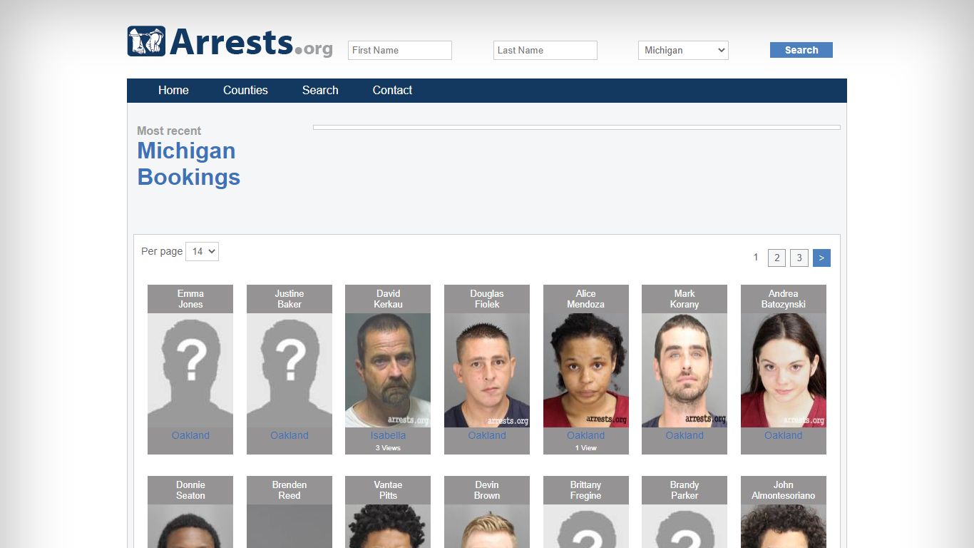 Michigan Arrests and Inmate Search